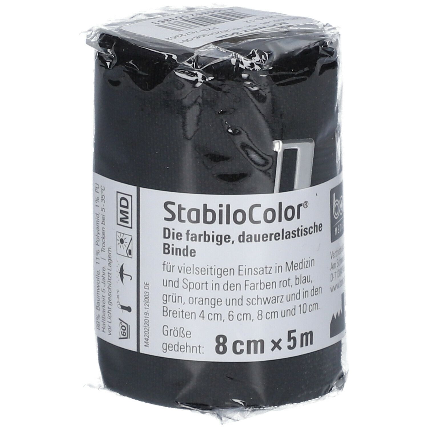 BORT StabiloColor® Binde 8 cm schwarz