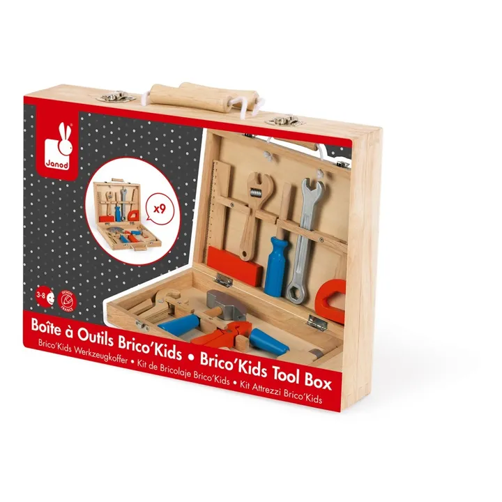 Janod Boîte à outils Brico'Kids - Set de 9 pièces