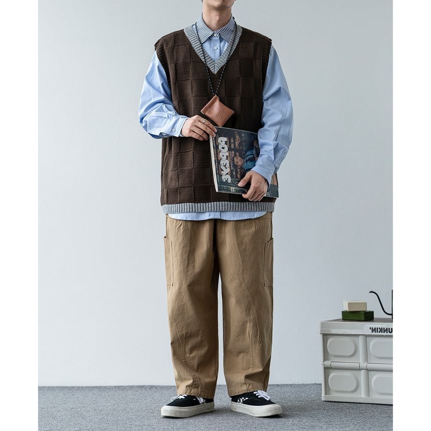 GRAYCIOUS - V-hals geruit vest