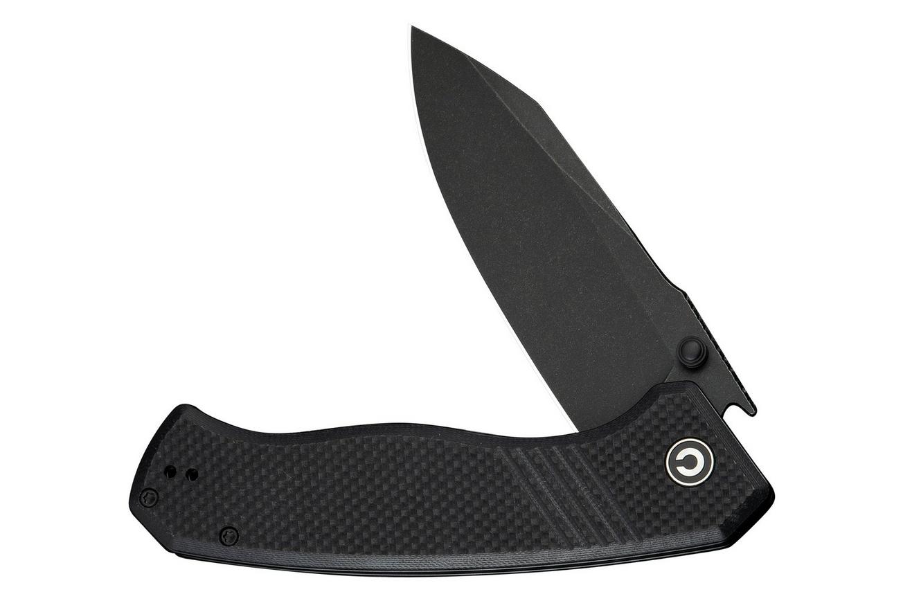 Civivi Placoid C23079-1 Black 14C28N, Black Coarse G10, zakmes