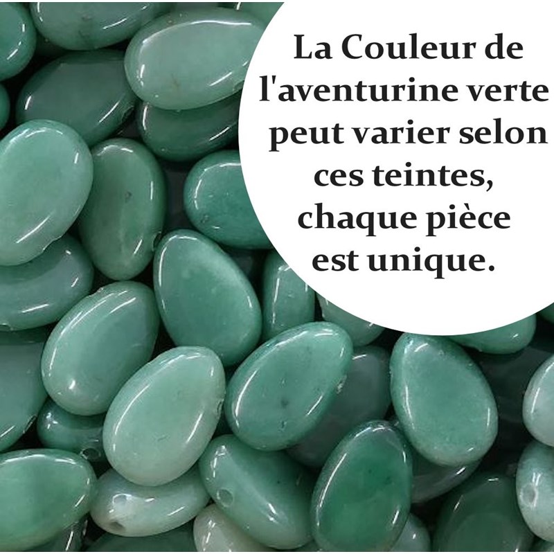 Collier pierre naturelle aventurine verte Argent 925 Rhodié