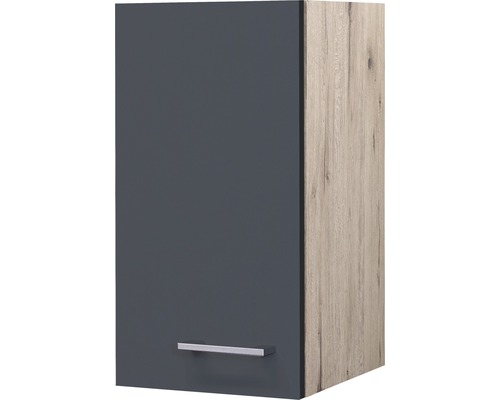 Flex Well wandkast Tiago BxDxH 30 x 32 x 54,8 cm basaltgrijs mat gedemonteerd scharnier omkeerbaar (links of rechts te monteren)