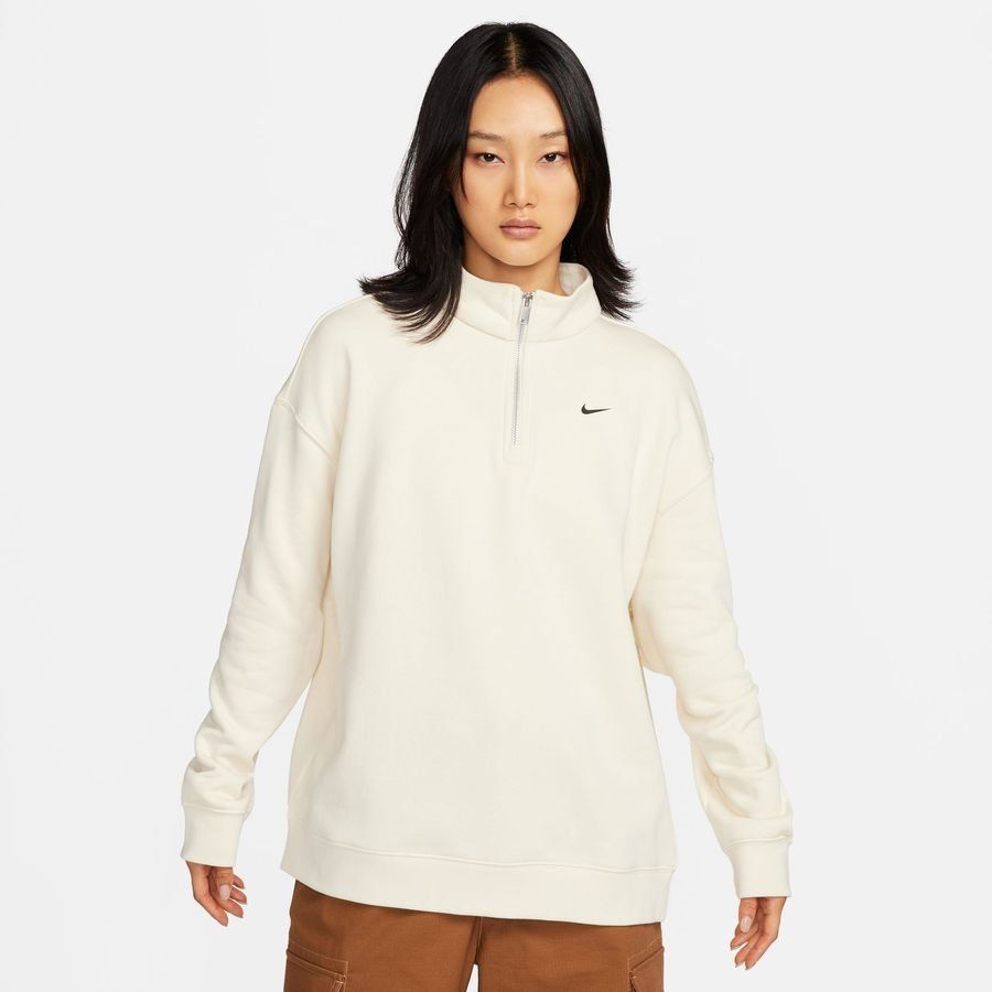 Nike Maillot NSW Fleece QZ - Blanc/Noir Femme