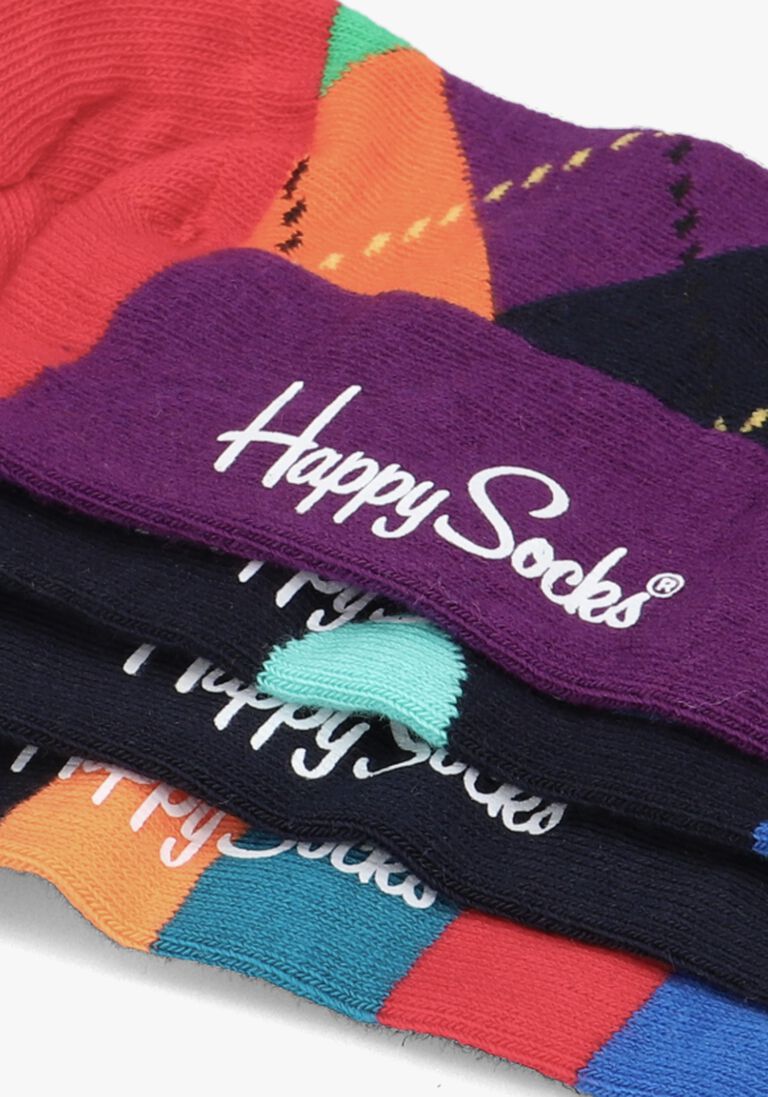 HAPPY SOCKS blauwe happy socks sokken 4-pack multi-color socks gift set