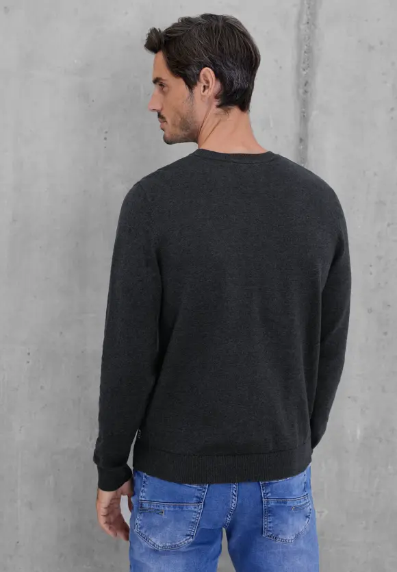 Softer Mouliné Pullover - storm grey melange