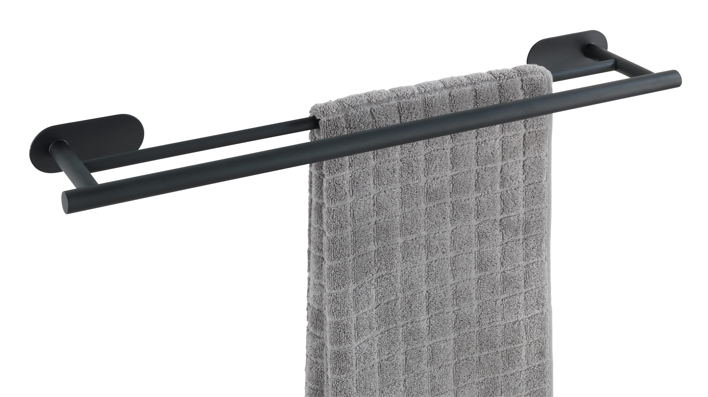 Wenko Orea turbo-loc handdoekhouder duo RVS zwart mat