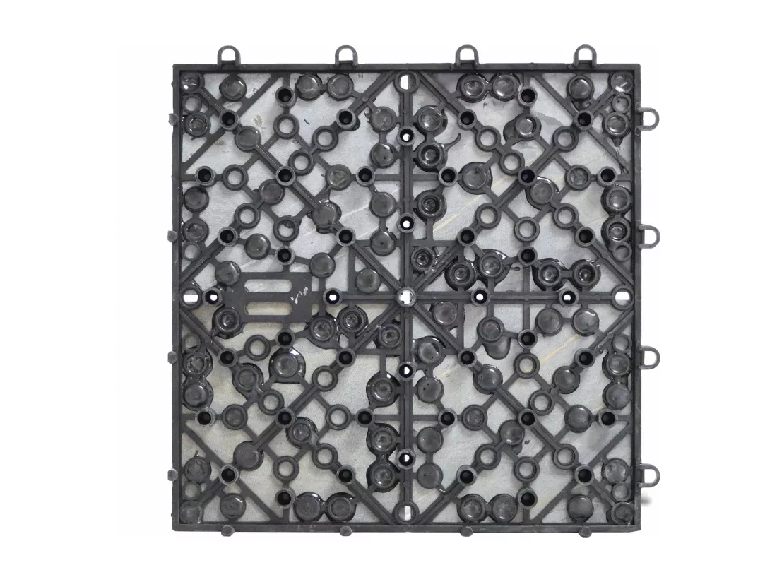 Lot de 40 dalles clipsables en pierre naturelle noir