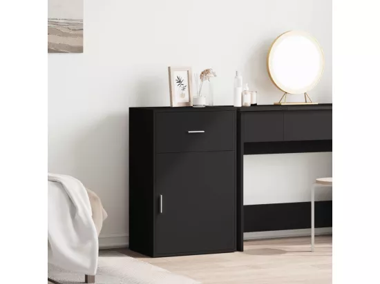 Armoire de rangement noir 56,5x39x90 cm bois d'ingénierie