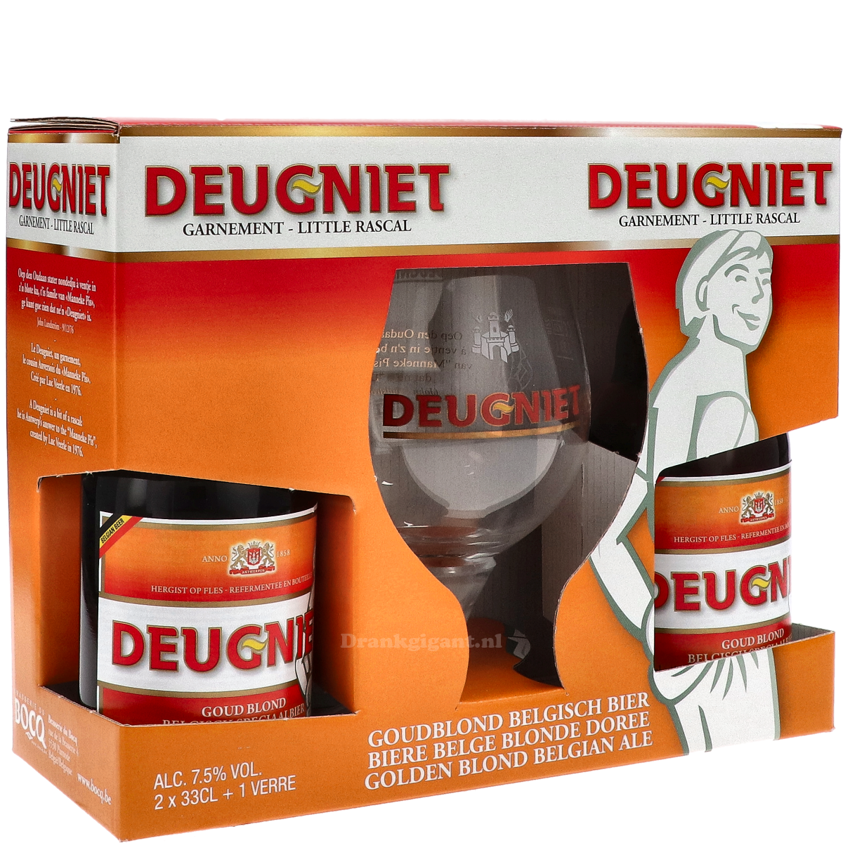Deugniet Cadeaupakket met Glas 66 cl
