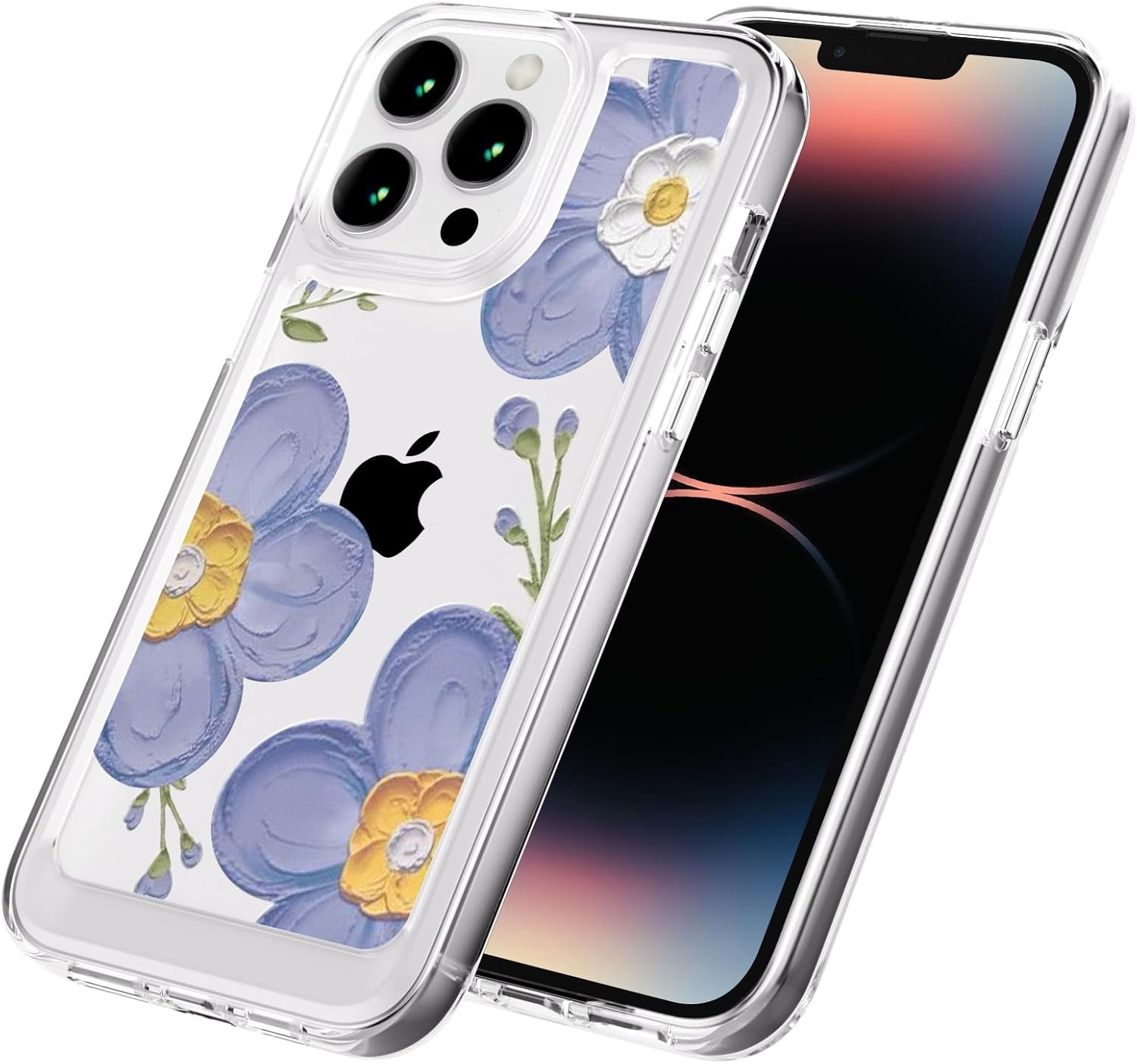 iPhone 16 Gummi Case Schutzhülle mit Kameraschutz - Lila Blumen