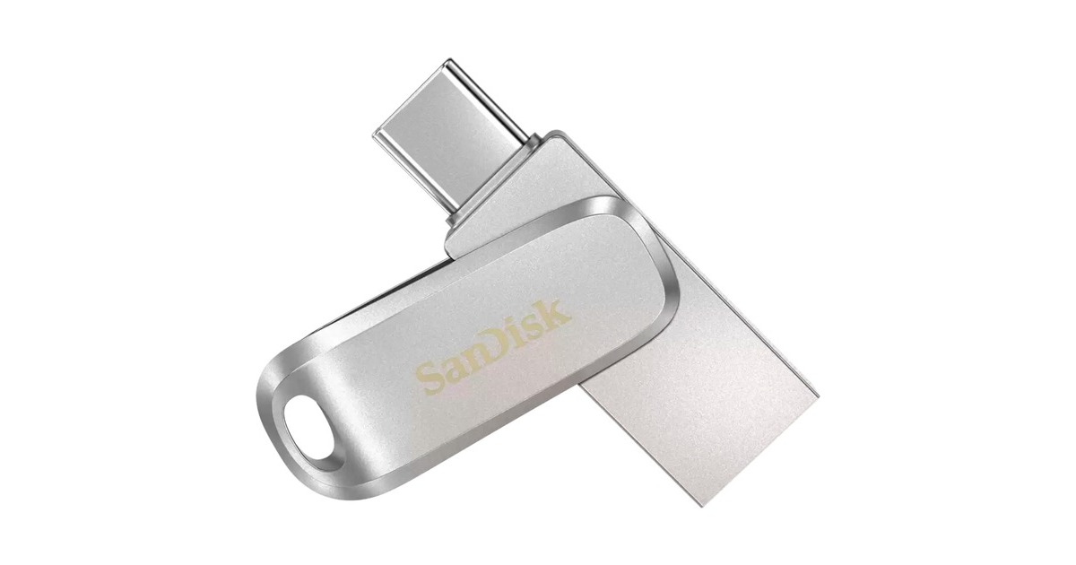 SanDiskUltra Dual Drive Luxe 128 GB usb-stick  (Zilver, USB-A 3.2 Gen 1, USB-C 3.2 Gen 1)
