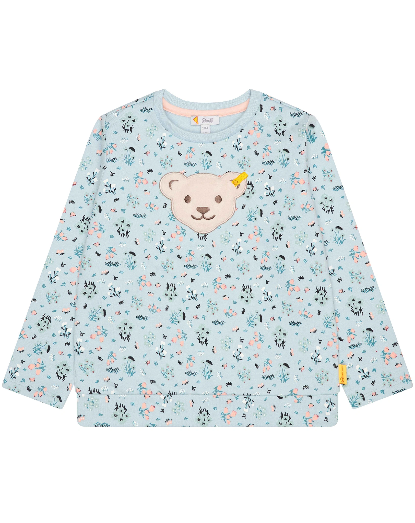 Sweatshirt BIRD'S TWITTERING FLOWER in sterling blue