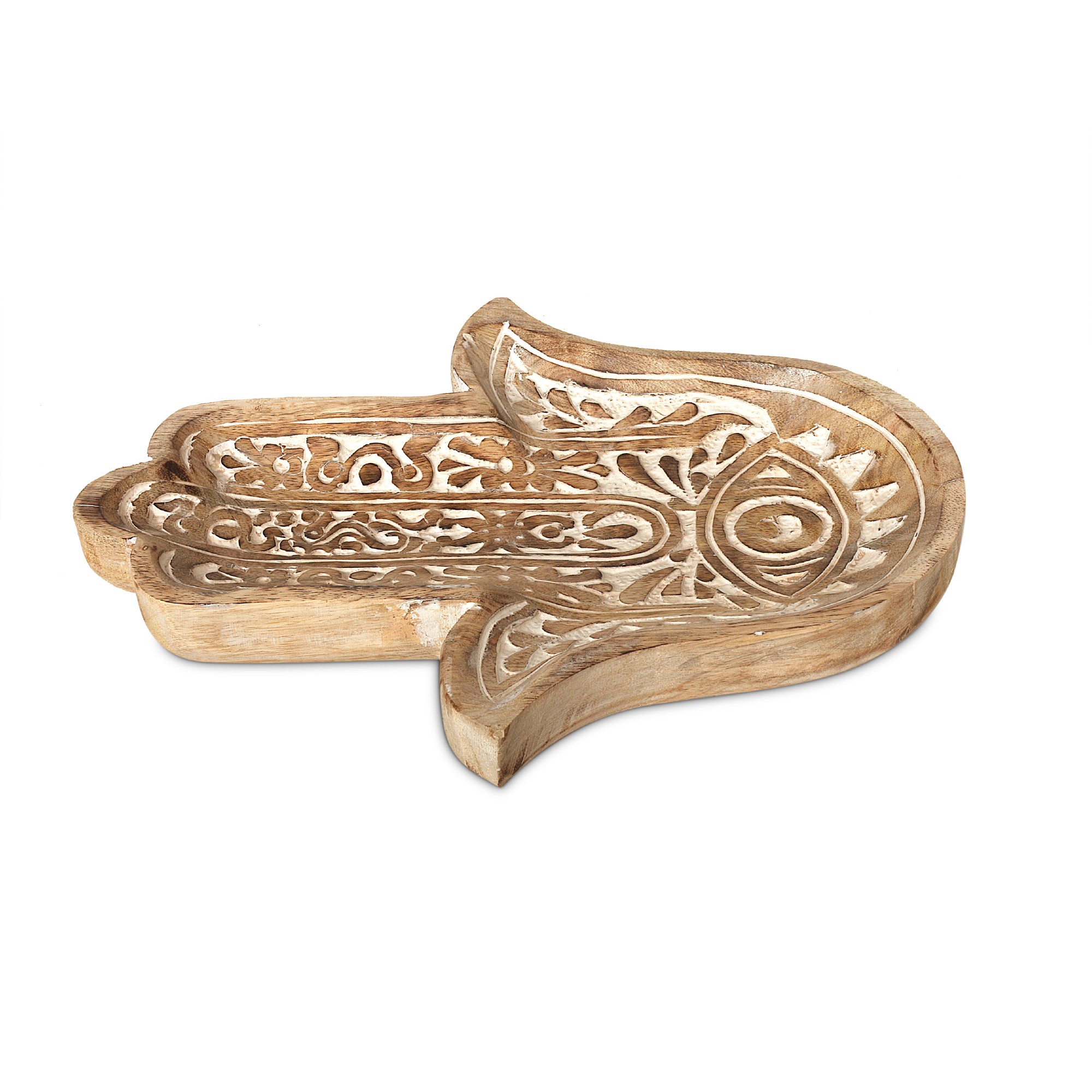 Teller Ablage 'Fatima', natur, whitewash, T 30,5 cm, B 21,5 cm, H 4 cm von fischer's lagerhaus
