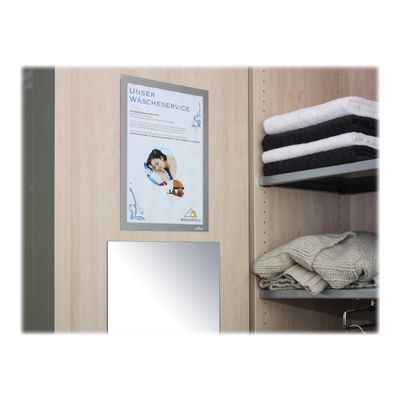 Durable Duraframe - Cadre d'affichage adhésif repositionnable - A4 - argent