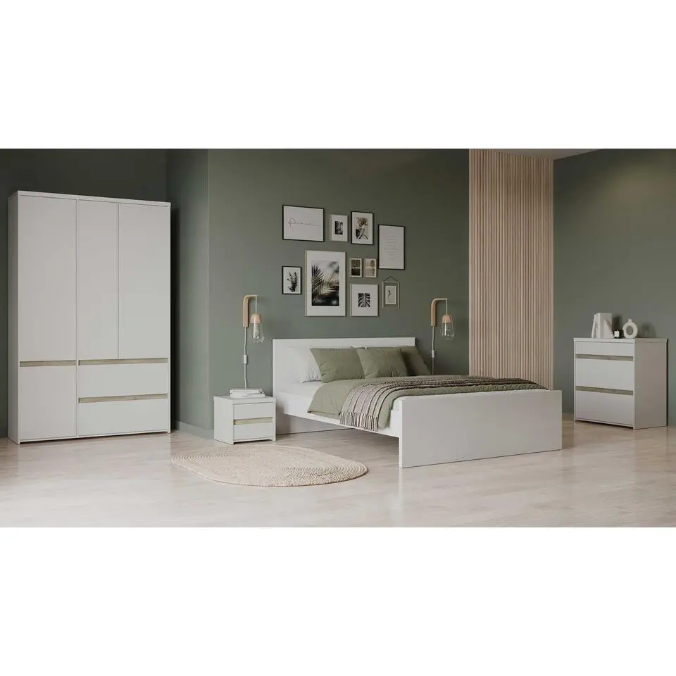 Tweepersoonsbed Clyde - 160x200cm - wit