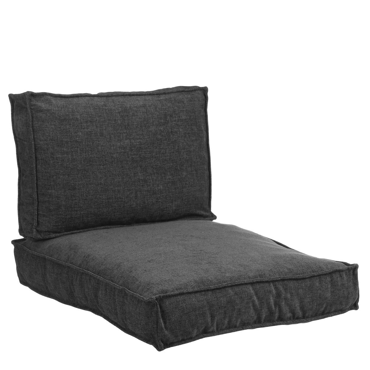 In the mood coussin de jardin ibiza - 60x80x12 cm - pe - noir - set de 2
