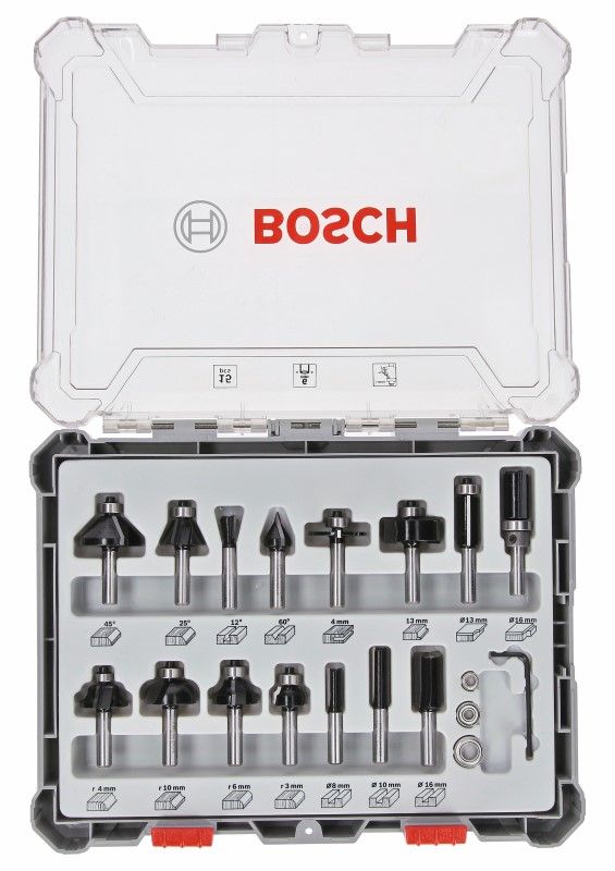 Bosch 2607017471 15-d Frezenset gemixt 6mm