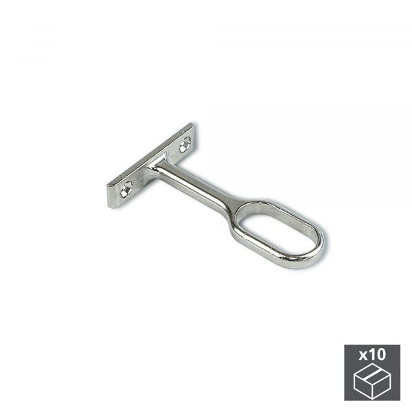 Emuca Suporte Central Varão de Roupeiro, Zamak, Niquelado, 10 Ud. - 7061007