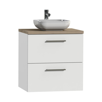 Tiger badkamermeubel Studio 60cm hoogglans wit/witte waskom met vierkante greep