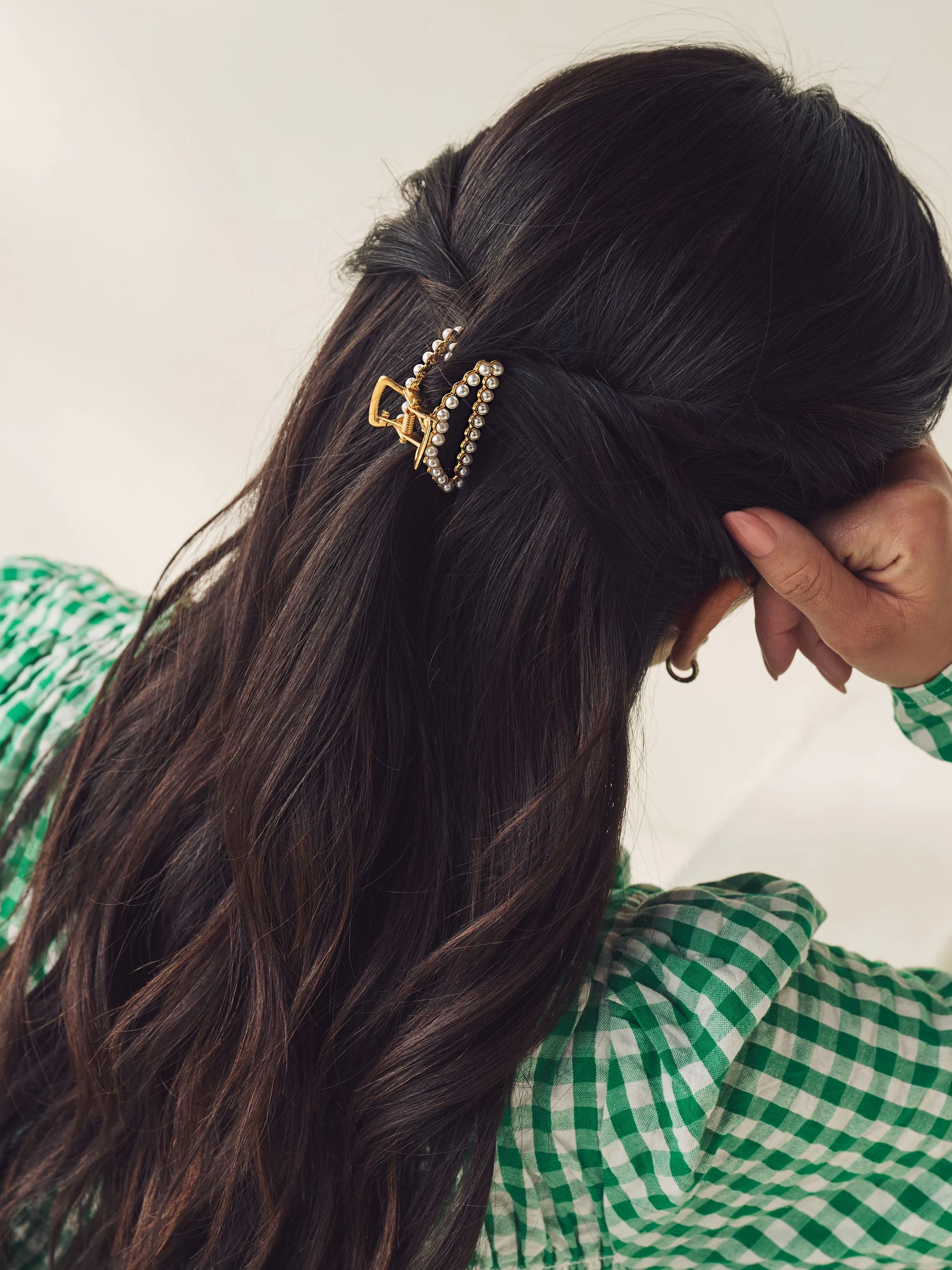Goudkleurig - Mini Faux Pearl Claw Clip