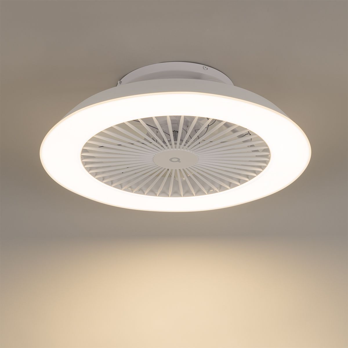 Smart plafondventilator wit 59.5cm incl. LED dimbaar met afstandsbediening - Deniz