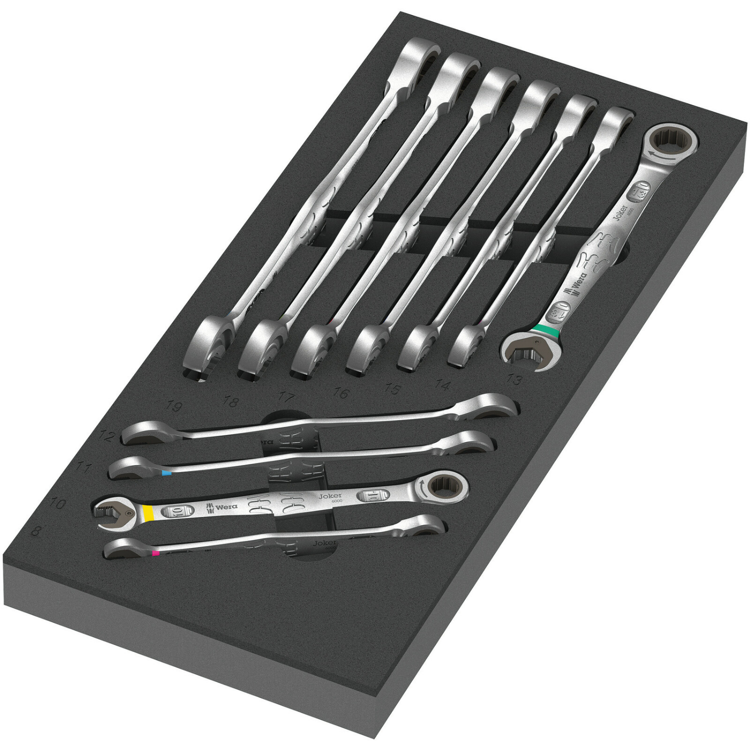 Wera 5150120001 9730 11-delige 6000 Joker set in schuimstof inleg - 8-19 mm