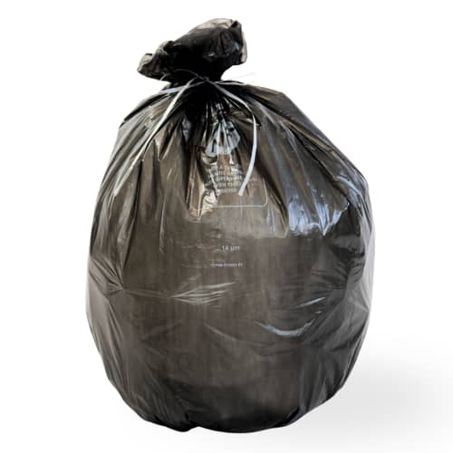 Sac plastique PE HD 30L noir 14µm NF Jet'Sac