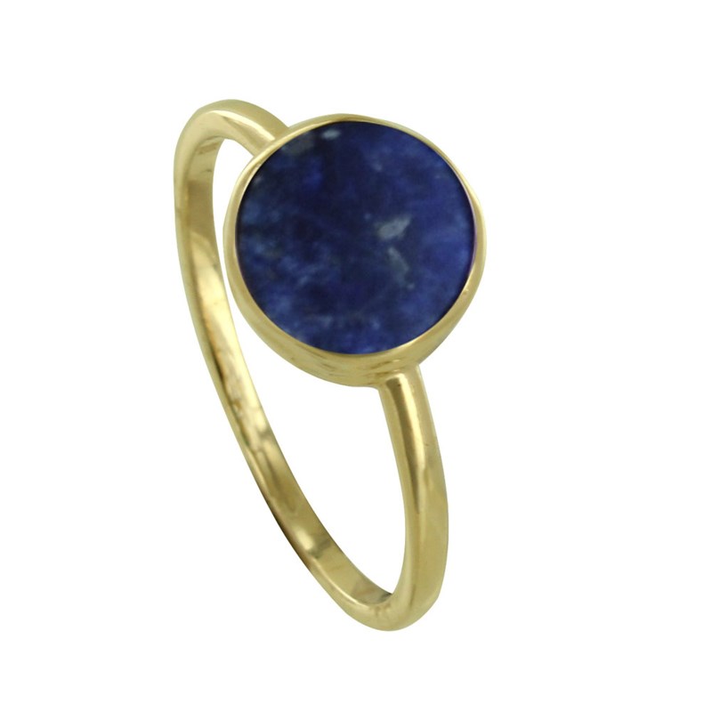 Bague Plaqué Or et Sodalite Ronde