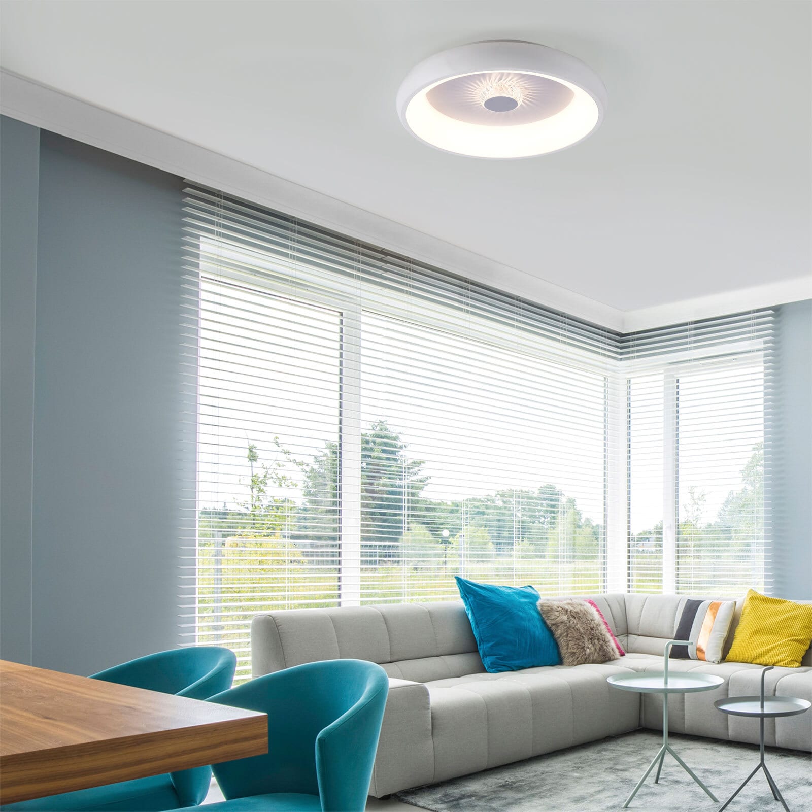 JUST LIGHT LED Deckenlampe VERTIGO 46 cm weiß