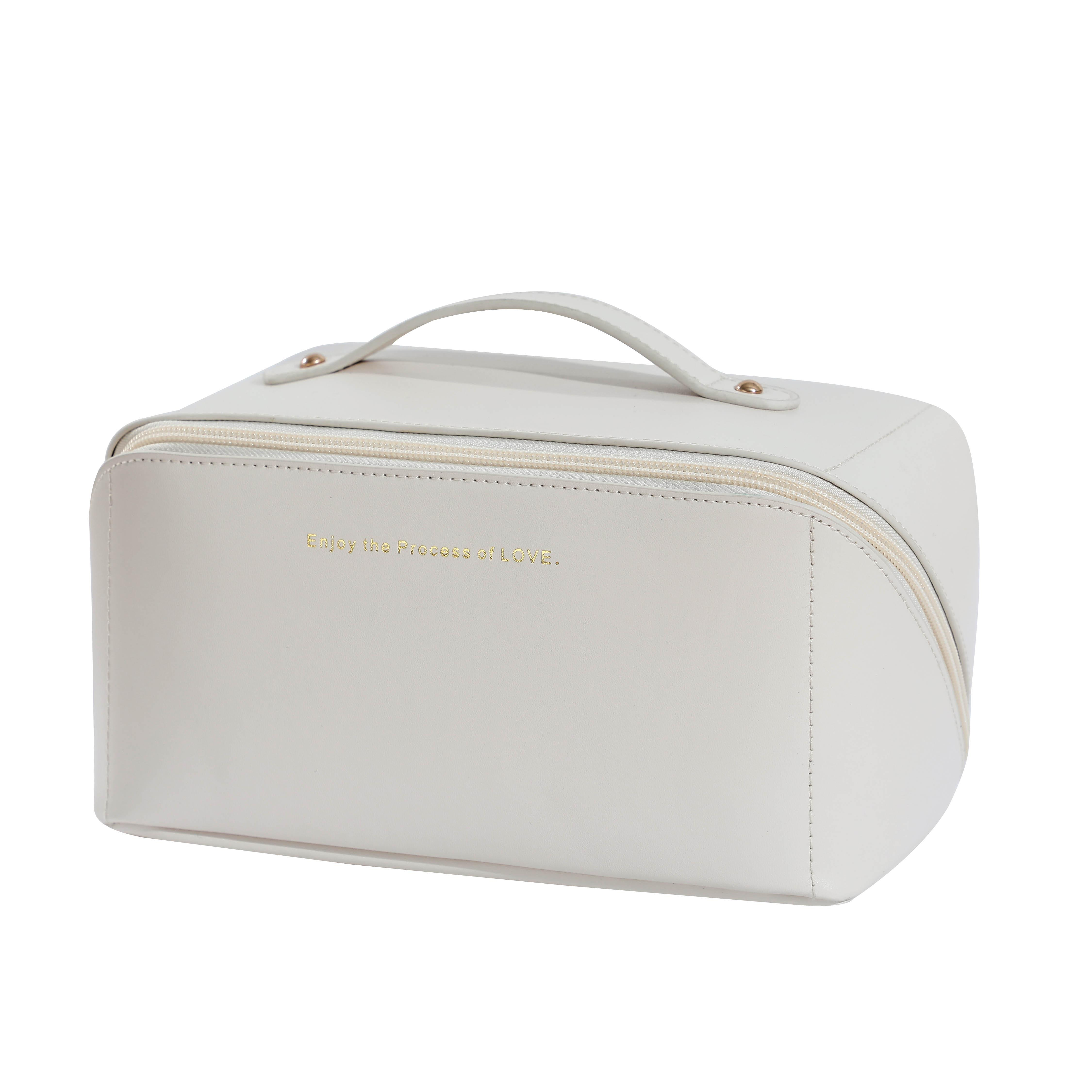 (21x13x12cm) Kosmetik Make Up Tasche Necessaire Organizer Bag mit Reissverschluss - Weiss