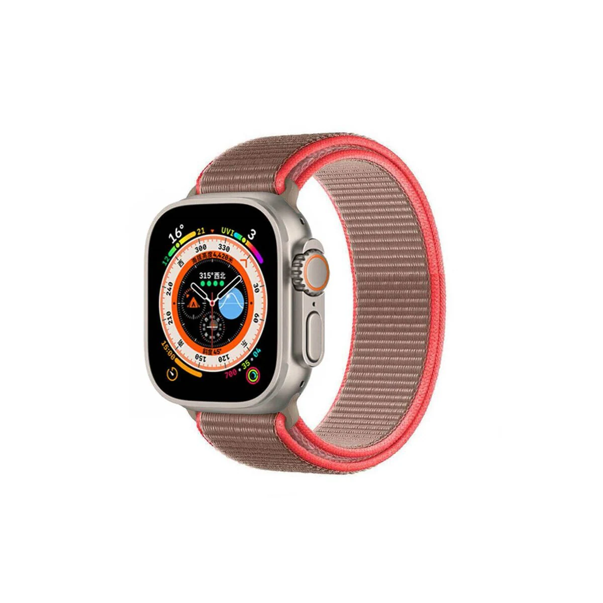 Nylon klokkerem Apple Watch Ultra (49mm) - Neon pink
