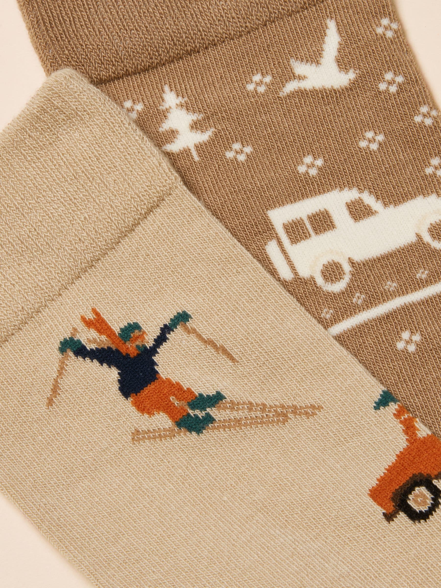 Cream Ski - Joules Kingsbury herensokken 2 pack (maat 7-12)