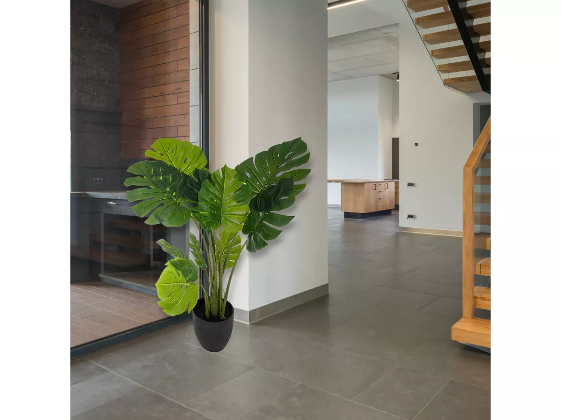 Atmosphera philo monstera artificiel h 110 cm