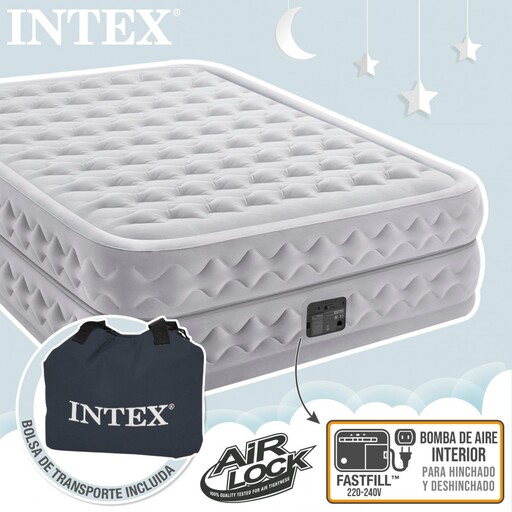 Cama de ar dupla Intex Supreme Airflow com tecnologia Fiber-tech