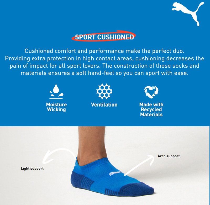 Puma - Sport Cushioned Quarter - Enkelsokken - Wit - 2-Pack