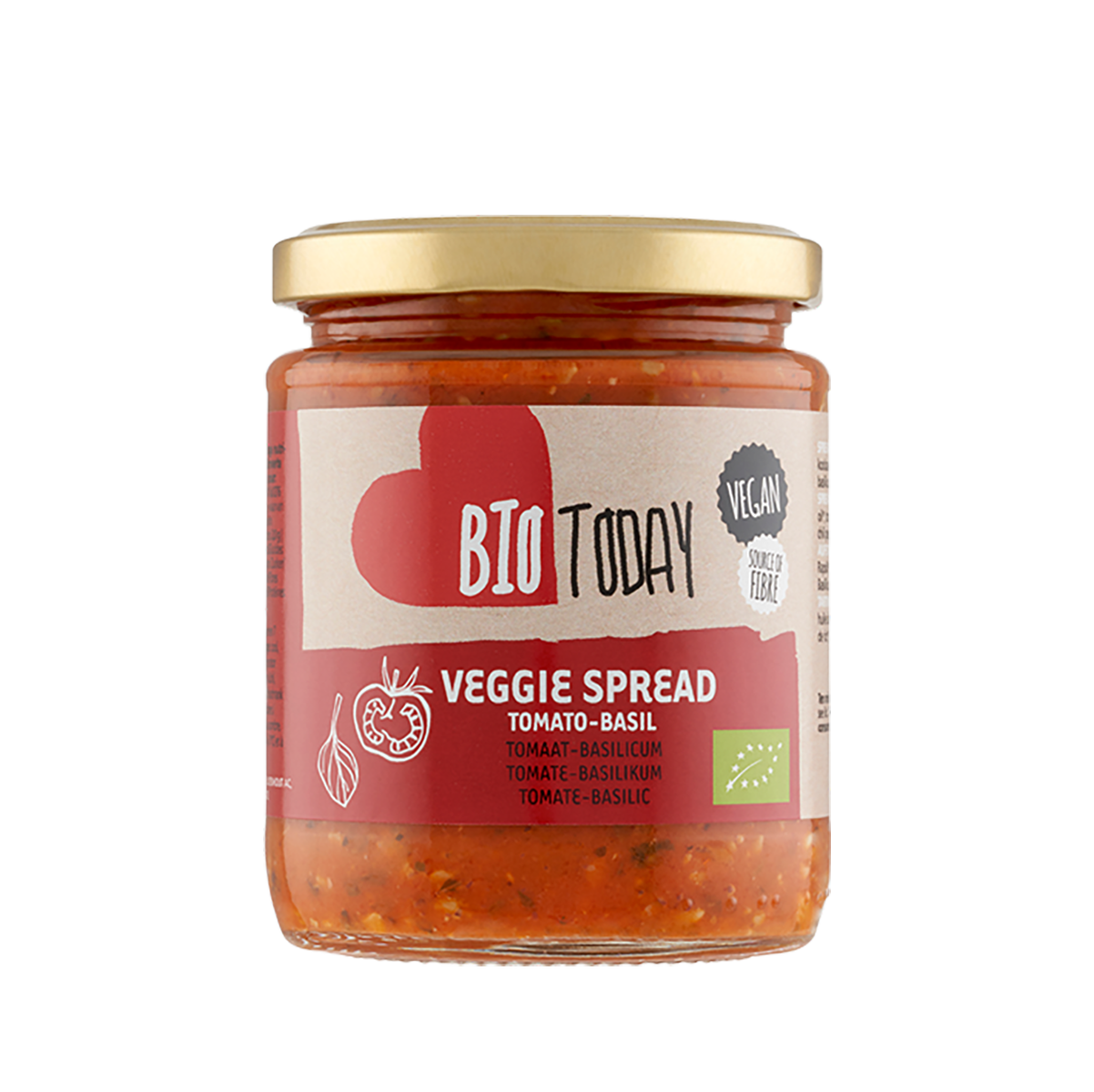 Bio Today veggie spread tomaat/basilicum 235 gram