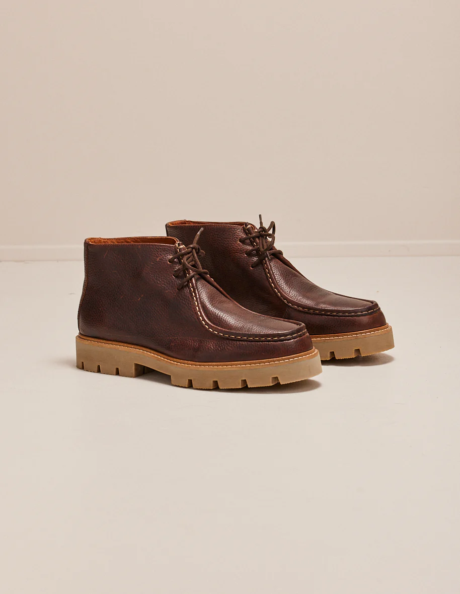 Bottines Grégoire - Cuir pull up grainé marron