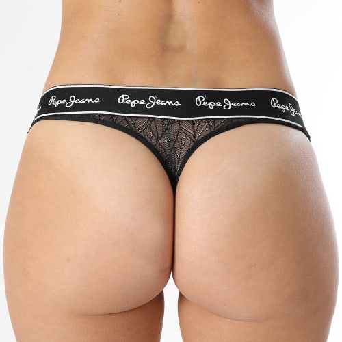 String Dentelle Femme PLU10983 Noir