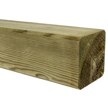 Tuinpaal vierkant grenen hout geschaafd 8,8 x 8,8 x 240 cm