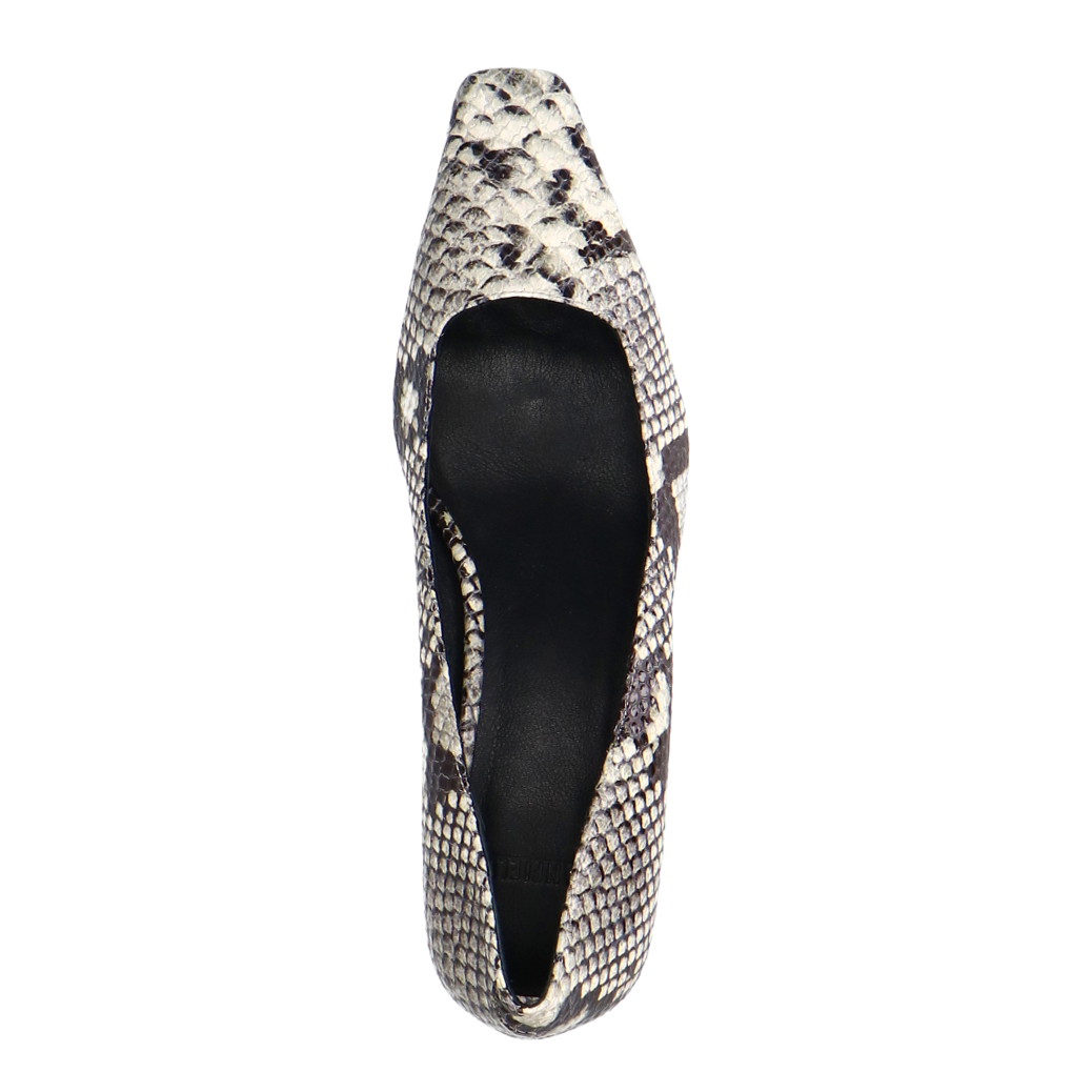 Leren slangenprint pumps
