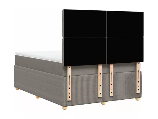 Sommier à lattes de lit avec matelas Taupe 160x200 cm Tissu