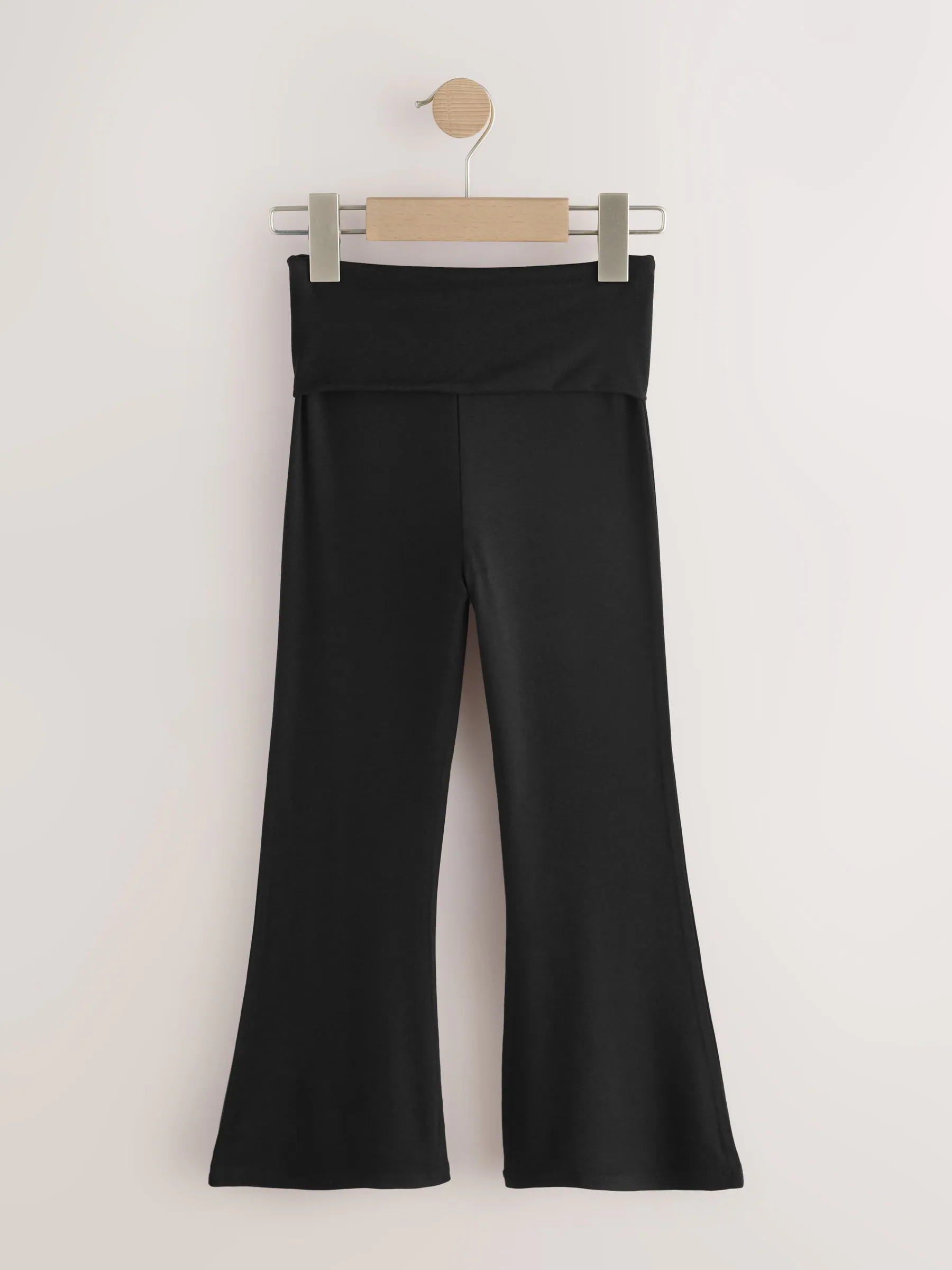 Zwart - Flare legging met omslag (3-16jr)
