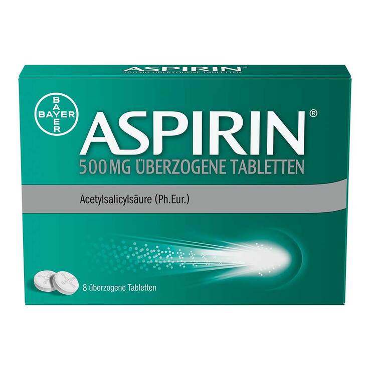 Aspirin 500 mg überzogene Tabletten, 8 St