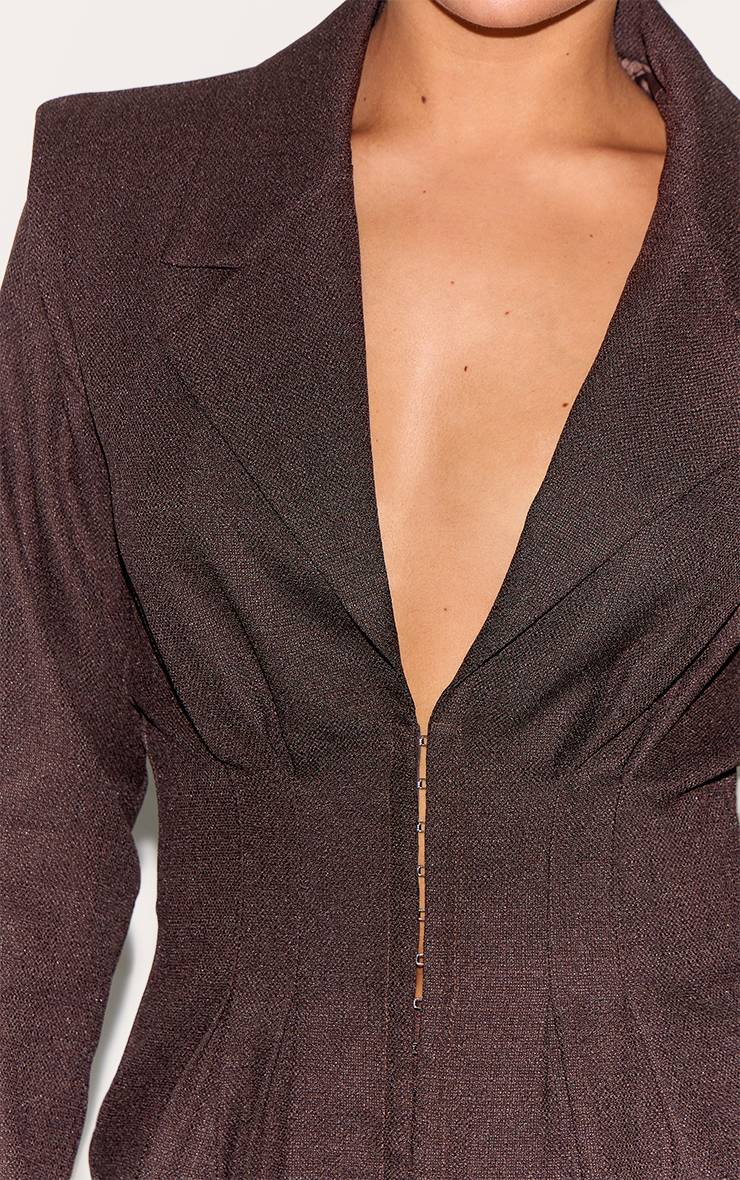 Chocolat Blazer Petite Taille Cintrée À La Taille