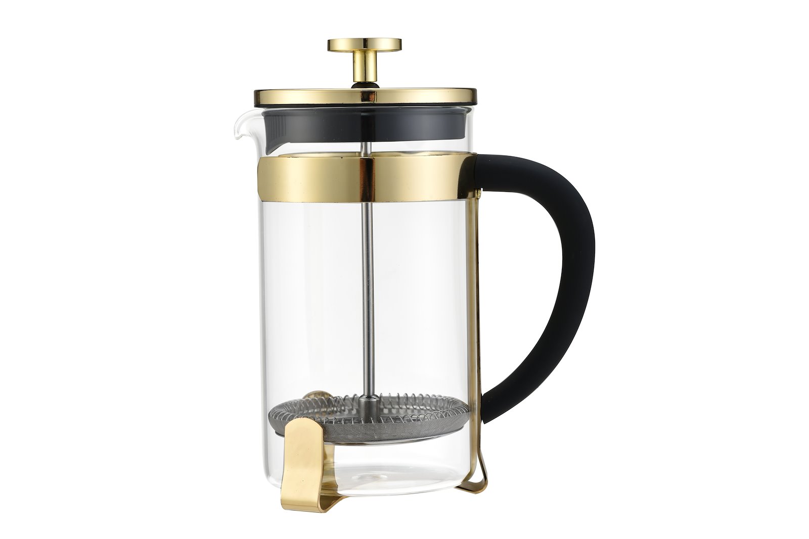 Oro presskanne i gull med rustfritt stål, plast og glass beholder. 1 liter