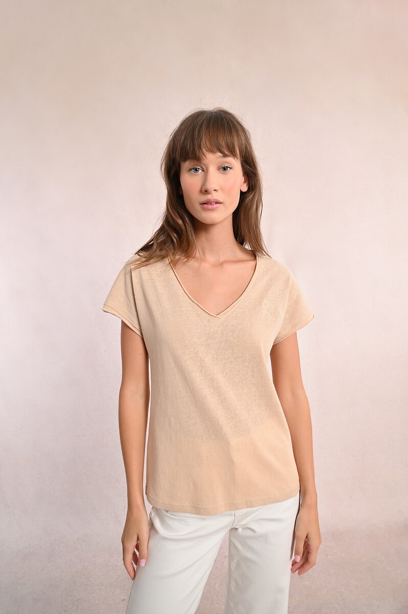MOLLY BRACKEN<br>Camiseta de manga curta com decote em V