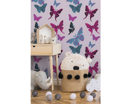 Papierbehang 93634-2 Jongens & Meisjes 2018 Vlinders roze