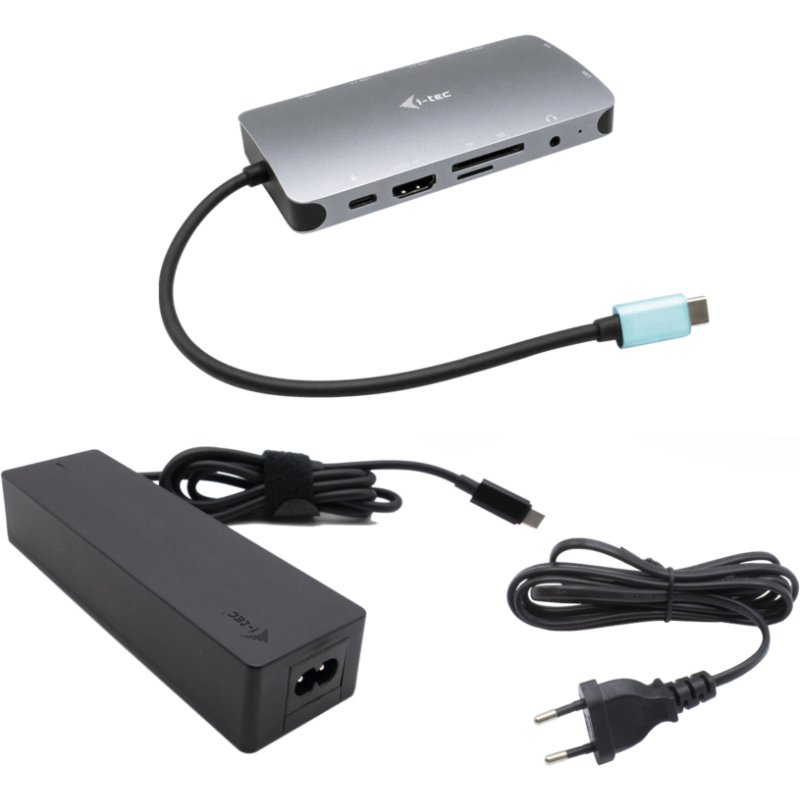 i-tec Metal USB-C Nano Dock HDMI/VGA with LAN + Charger 100W