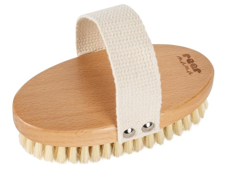reer Massagebürste Natur Handmassagebürste für die Pflege des Babybauches
