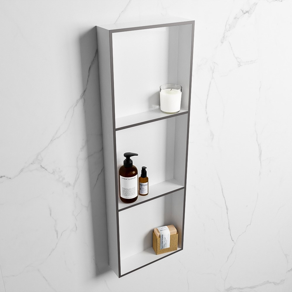 Mondiaz Easy nis 90x30x8cm 3 vakken dark grey/talc